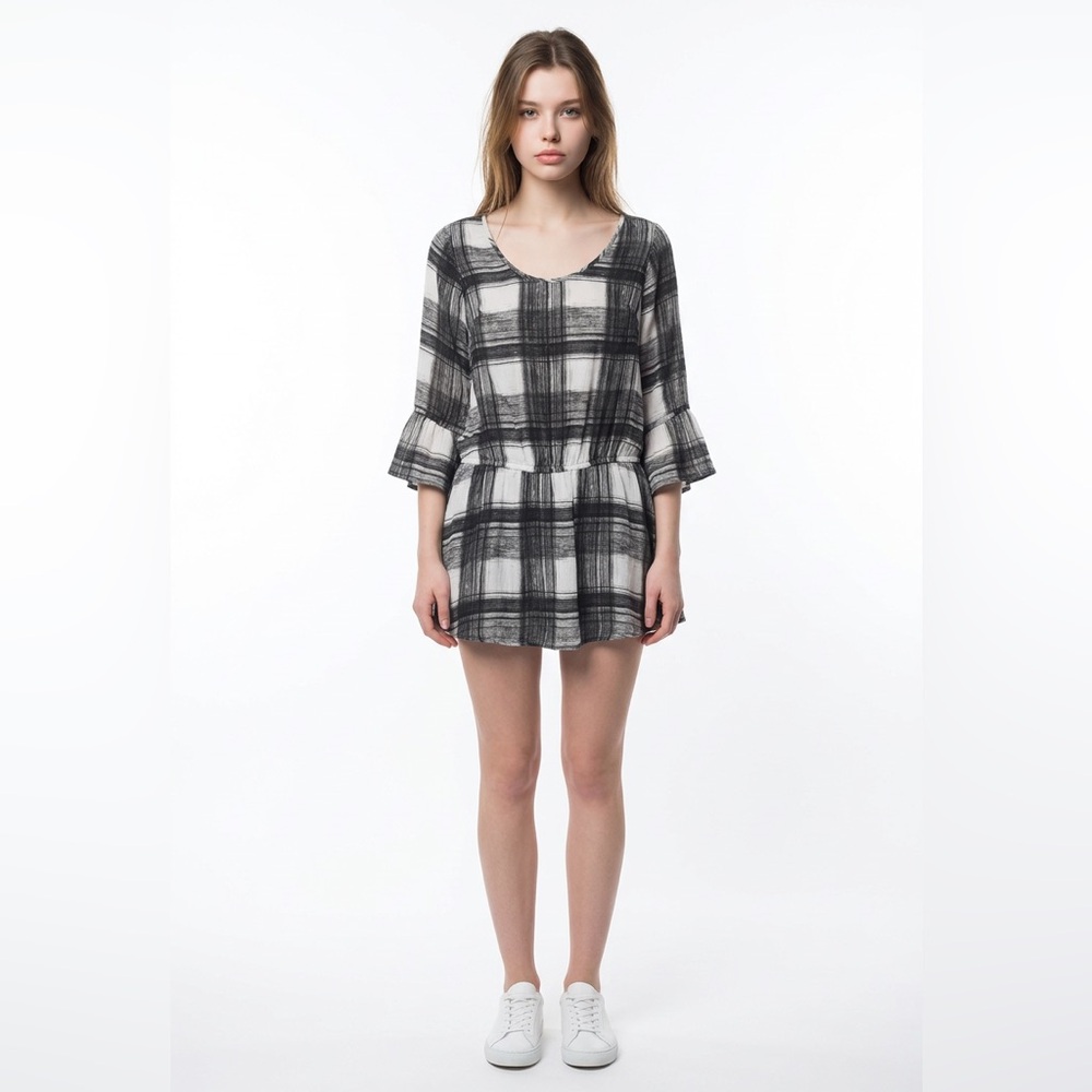 MINKPINK Black White Plaid Top / Dress